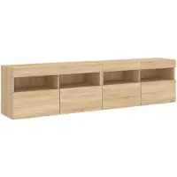 vidaXL Armoires TV murales avec lampes LED 2 pcs. chêne Sonoma 80x30x40cm