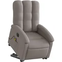 vidaXL Fauteuil de massage électrique avec releveur Taupe Tissu