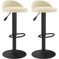 vidaXL Tabouret de bar 2 pcs. Velours crème