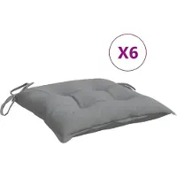 vidaXL Coussins de chaise lot de 6 gris 40x40x7 cm tissu oxford