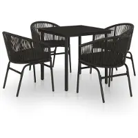vidaXL Ensemble de jardin 5 pièces noir