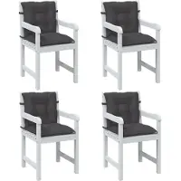 vidaXL Coussins de chaise à dossier bas lot de 4 anthracite mélangé