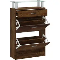 vidaXL Armoire à chaussures Chêne fumé 63x24x104 cm Bois d'ingénierie