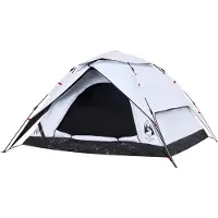 vidaXL Tente de camping dôme 4 personnes Blanc Obscurci Quick Release