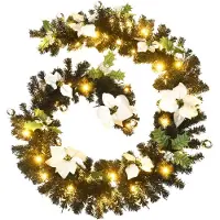 vidaXL Guirlande de Noël avec lumières LED Noir 2,7 m PVC