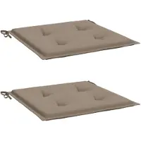 vidaXL Coussins de chaise jardin lot de 2 taupe 40x40x4cm tissu oxford