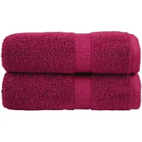 vidaXL Serviettes de toilette premium SOLUND 2 pièces Bordeaux 30 x 30 cm 600 g/m²