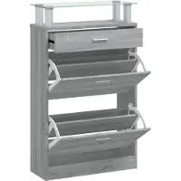 vidaXL Armoire à chaussures Sonoma gris 63x24x104 cm Bois d'ingénierie