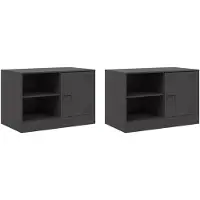 vidaXL Armoires TV 2 pcs. noir 67x39x44 cm acier