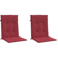 vidaXL Coussin pour chaise de jardin à dossier bas 2 pcs. Rouge vin 100x50x3cm