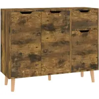 vidaXL Sideboard chêne fumé 90x30x72 cm bois composite