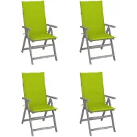 vidaXL Chaise à haut dossier Réglable 4 pièces avec coussins Bois massif Acacia
