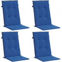 vidaXL Coussin pour chaise de jardin à haut dossier 4 pcs. Bleu royal 120x50x3cm