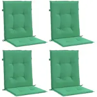 vidaXL Coussin pour chaise de jardin à dossier bas 4 pcs. Vert 100x50x3 cm