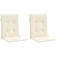 vidaXL Coussin pour chaise de jardin à dossier bas 2 pcs. Crème 100x50x3 cm