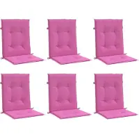 vidaXL Coussins de chaise à dossier bas lot de 6 rose tissu
