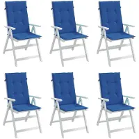vidaXL Gartenstuhl Kissen 6 St. High Back 120x50x3 cm Stoff Royal Blue