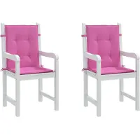 vidaXL Coussins de chaise à dossier bas lot de 2 rose tissu