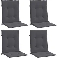 vidaXL Coussins de chaise de jardin à dossier bas lot de 4 anthracite