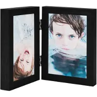 vidaXL Cadre photo dépliable en deux Noir 2x(13x18 cm)