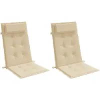 vidaXL Coussins de chaise à dossier haut lot de 2 beige tissu oxford