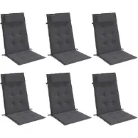 vidaXL Coussins de chaise à dossier haut lot de 6 anthracite