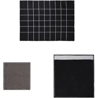 vidaXL Ensemble de serviettes 12 pcs noir coton
