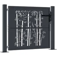vidaXL Portail de jardin Anthracite 105 x 105 cm Acier Design Bambou