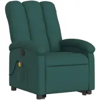 vidaXL Fauteuil de massage avec releveur Vert foncé Tissu