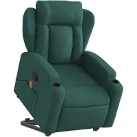 vidaXL Fauteuil de massage avec releveur Vert foncé Tissu