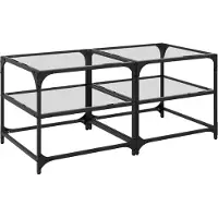 vidaXL Tables basses avec plateaux en verre 2 pcs. Transparent 50x50x45cm Acier