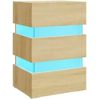 vidaXL Table de chevet à LED chêne sonoma 45x35x67cm bois d'ingénierie
