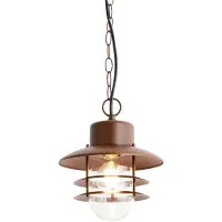 QAZQA Suspension industrielle marron rouille IP44 - Shell