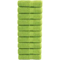 vidaXL Serviettes de toilette Premium SOLUND 10 pièces Vert pomme 30 x 30 cm 600 g/m²