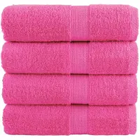 vidaXL Serviettes de toilette Premium SOLUND 4 pièces Rose 30 x 30 cm 600 g/m²