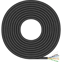Aisens Cable de Outdoor Waterproof Network RJ45 Cat.6 UTP Rigid CCA AWG23, Noir, 100M