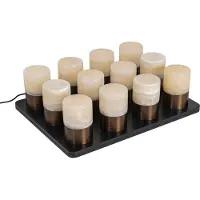 QAZQA Ensemble de 12 lampes de table en bronze foncé RGBW rechargeables avec station de charge - Alessia