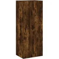 vidaXL Armoire TV murale chêne fumé 40,5x30x102 cm Bois composite