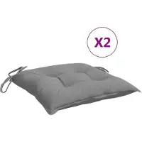 vidaXL Coussins de chaise lot de 2 gris 50x50x7 cm tissu oxford