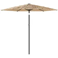 vidaXL Parasol avec mât en acier brun 223x223x213 cm
