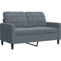 vidaXL Canapé à 2 places Gris foncé 120 cm Velours