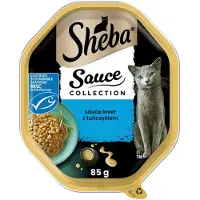 Sheba Sauce Collection tray 22x85 g aliment complet humide pour chats adultes morceaux avec thon en sauce