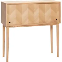 Hubsch Table Console À Chevrons Portes Coulissantes Naturel | 880713F