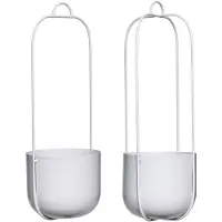 Hubsch Pots À Suspendre Lotus Gris (série De 2) | 940803