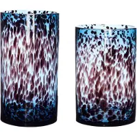 Hubsch Leo Vases Cylindre Noir/bleu (série De 2) | 661207
