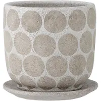 Bloomingville Felan Deco Pot De Fleurs Avec Soucoupe Blanc Terre Cuite | 82057690