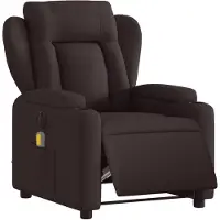vidaXL Fauteuil de massage électrique Tissu marron foncé