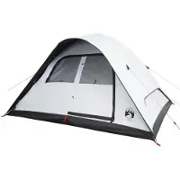 vidaXL Tente familiale dôme 6 personnes Blanc Obscurci Etanche