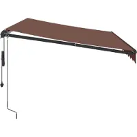 vidaXL Store automatique avec LED, marron, 350 x 250 cm