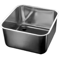 CombiSteel Évier en acier inoxydable avec trop-plein, 450 x 450 x 300 mm